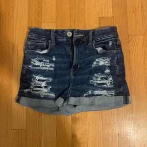 American eagle high rise ripped denim shorts